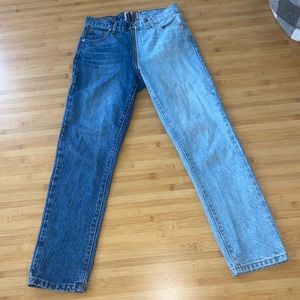 Revice Denim patched zip jeans